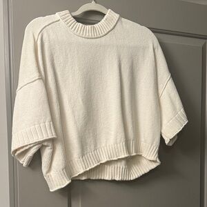 Anthropologie Cream Crew Neck Sweater